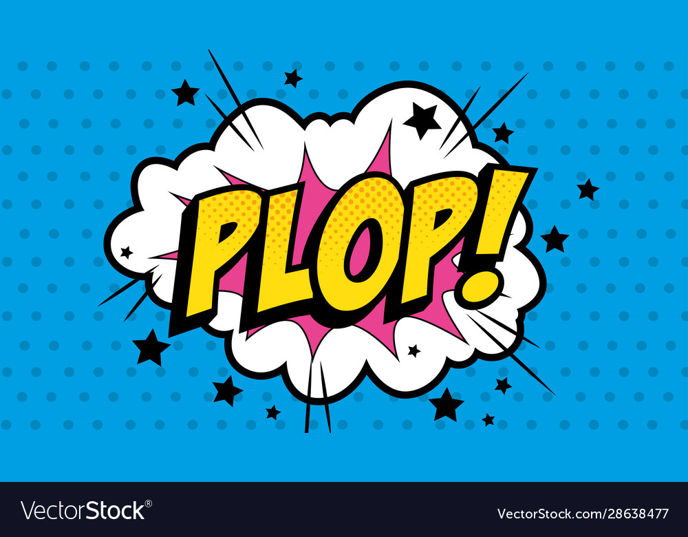 Cloud with plop lettering pop art style icon Vector Image