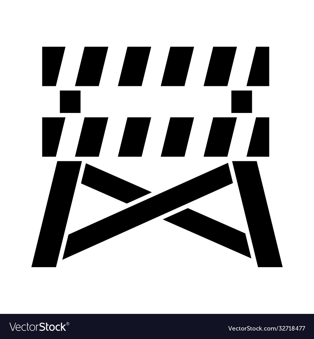 Construction barrier silhouette style icon