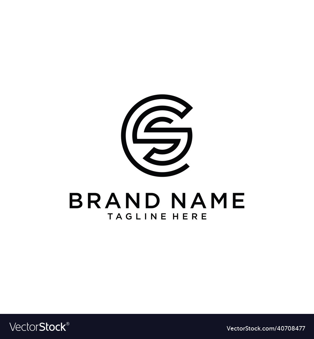 Cs or sc initial logo design monogram