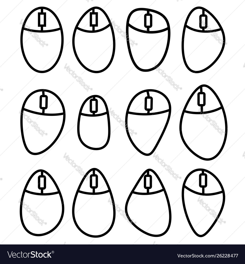 Different computer mouse symbol isolated on white