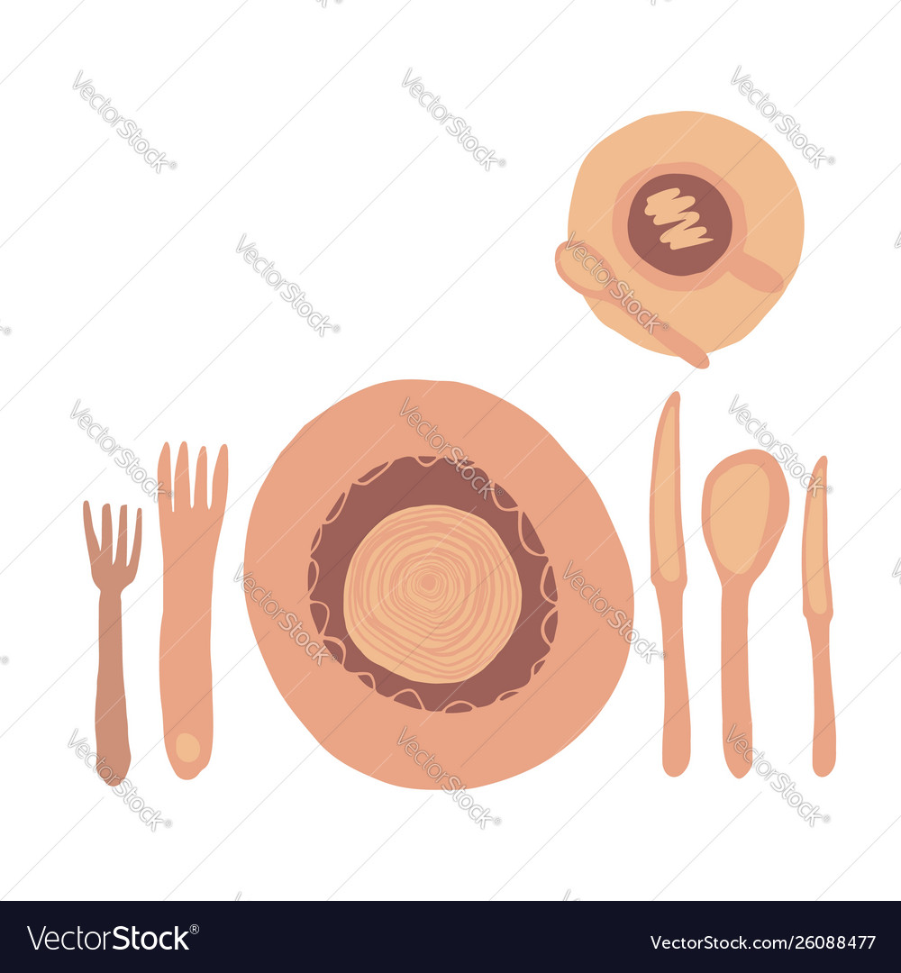 Diner object set isolated on light backdrop