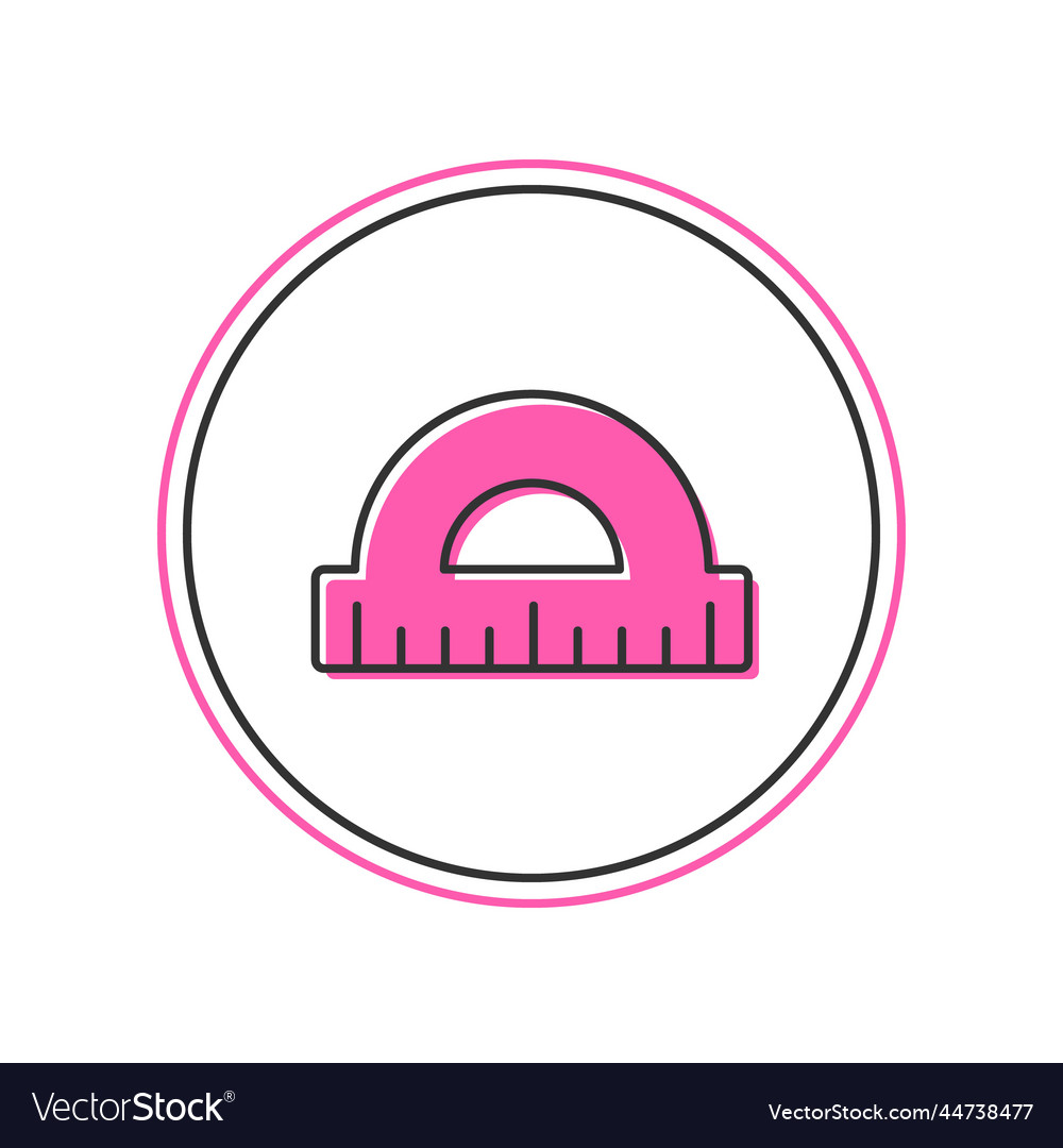 Filled outline protractor grid for measuring vector image Filled outline protractor grid for measuring
