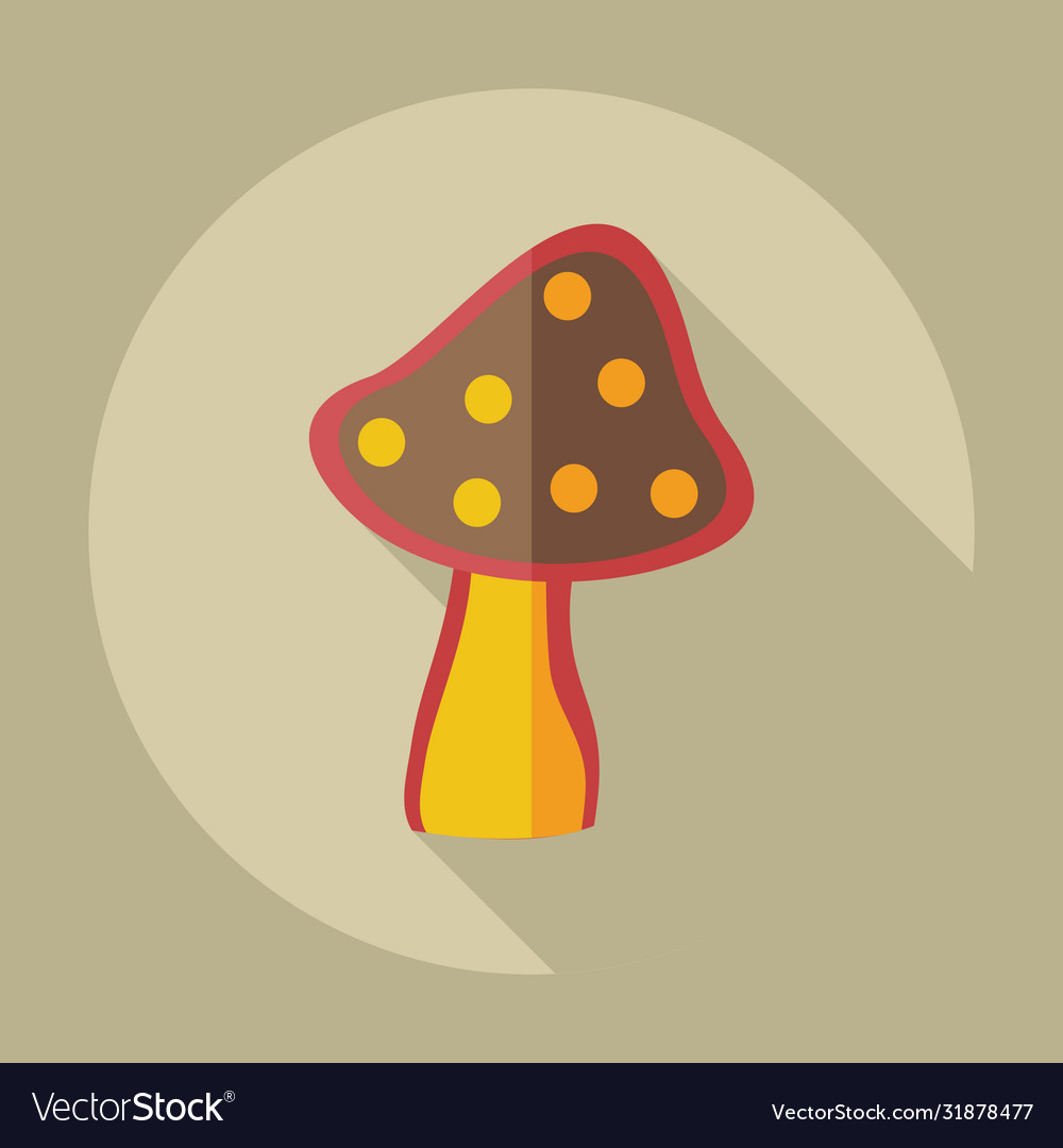 Flat modern design with shadow icons mushroom