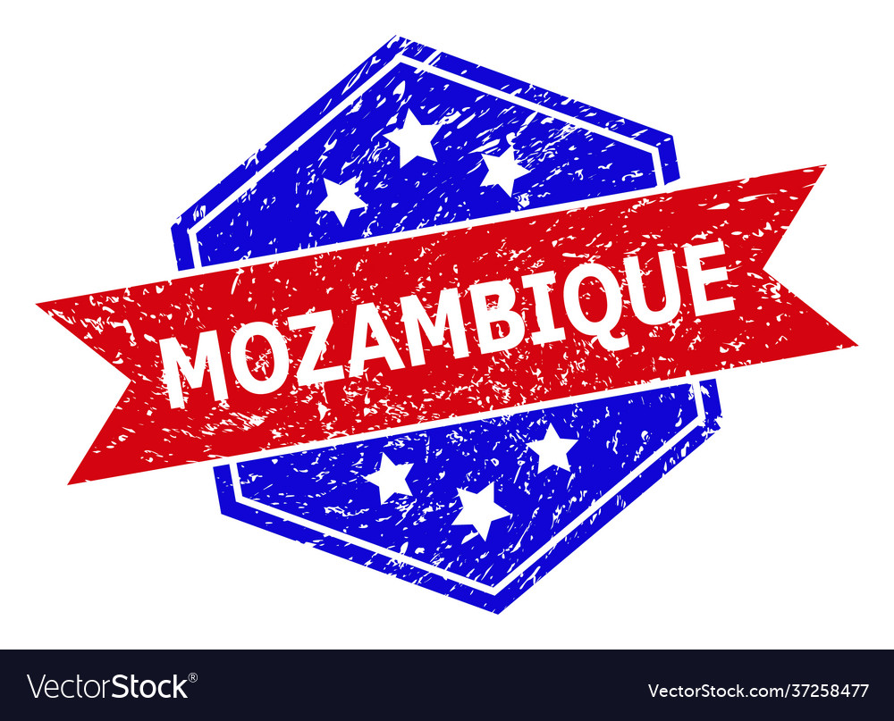 Hexagon bicolor mozambique rubber stamp