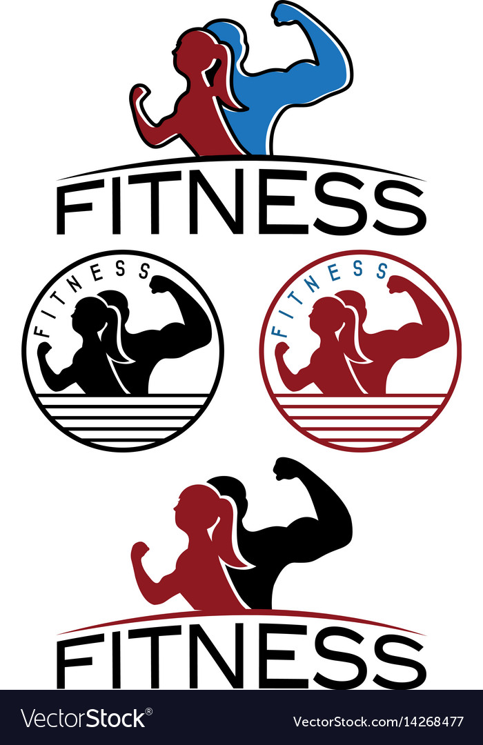 Man and woman of fitness silhouette character