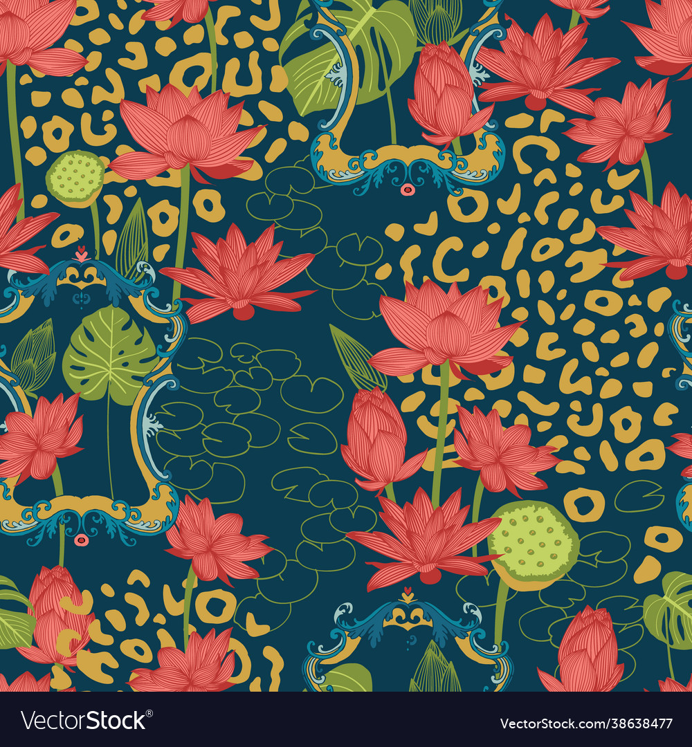 Maximalism nature seamless pattern vector image Maximalism nature seamless pattern