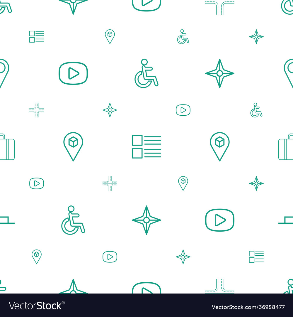 Navigation icons pattern seamless white background