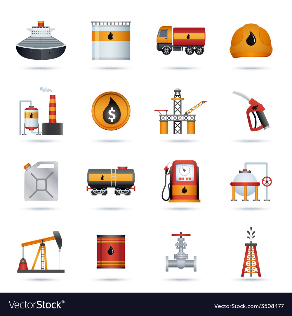 Oil industry icons Royalty Free Vector Image - VectorStock