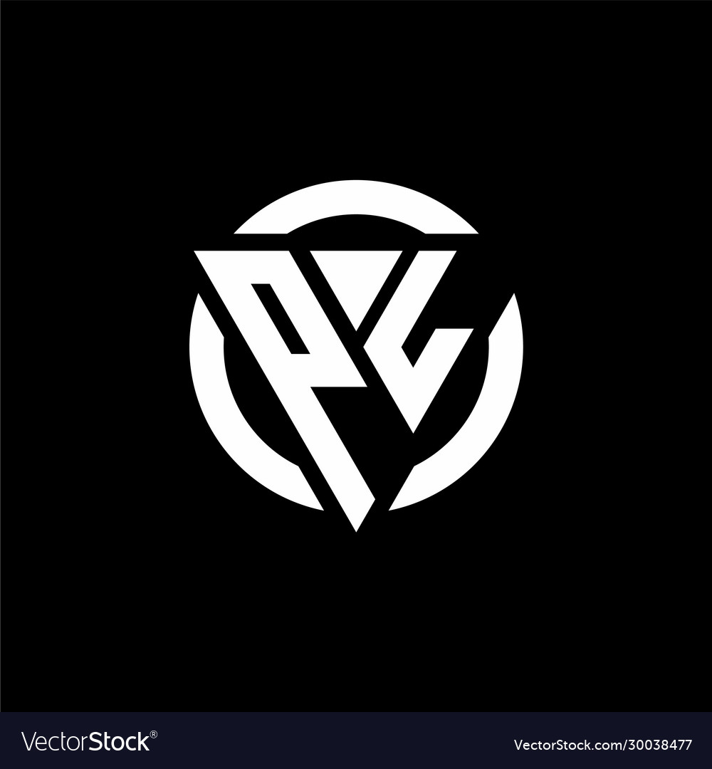 Pl logo with triangle shape and circle rounded Vector Image Pl logo with triangle shape and circle rounded
