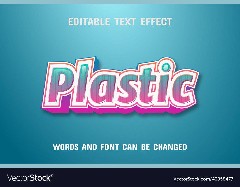 Plastic text - editable text effect Royalty Free Vector