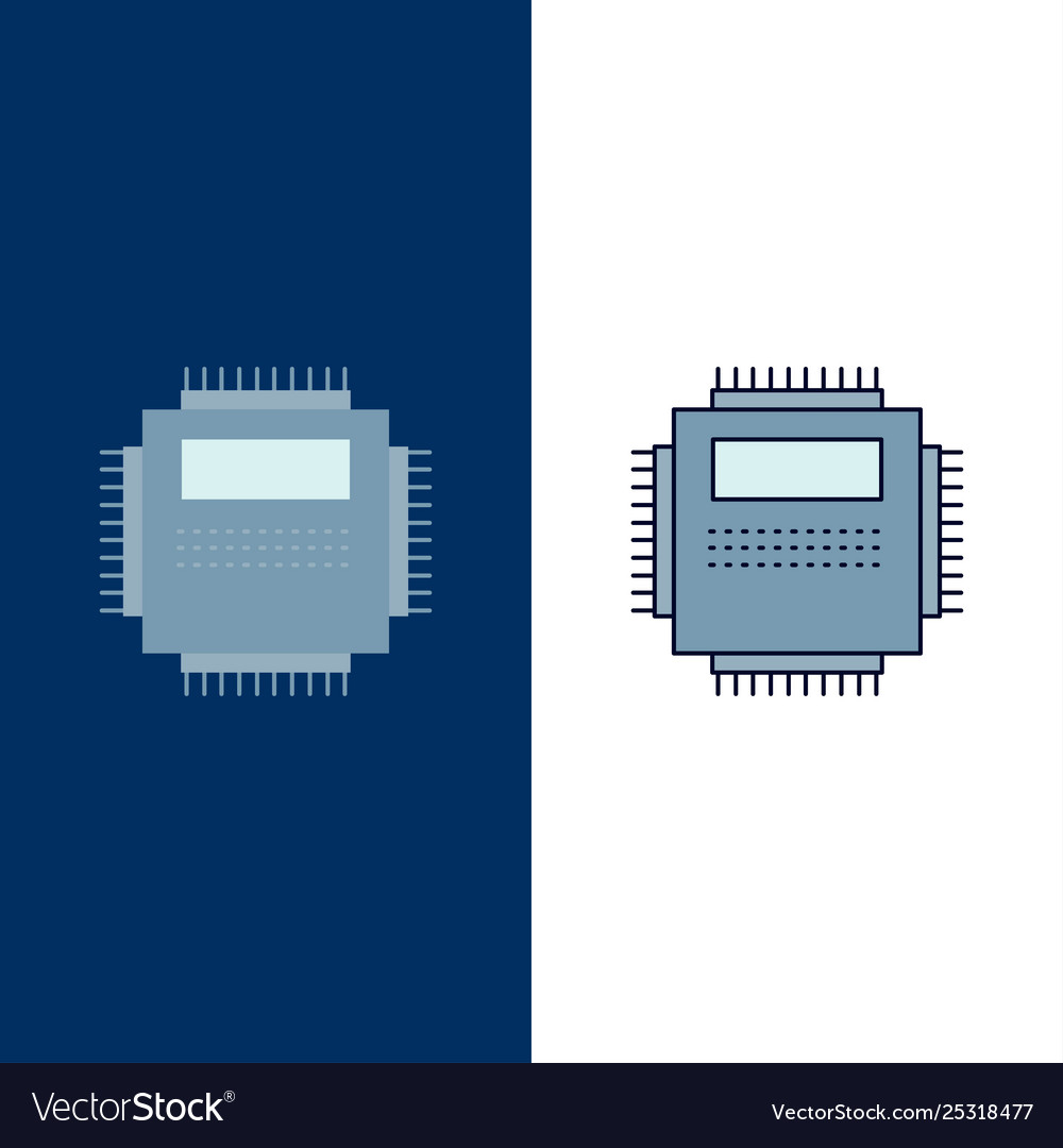 Processor hardware computer pc technology flat vector image Processor hardware computer pc technology flat