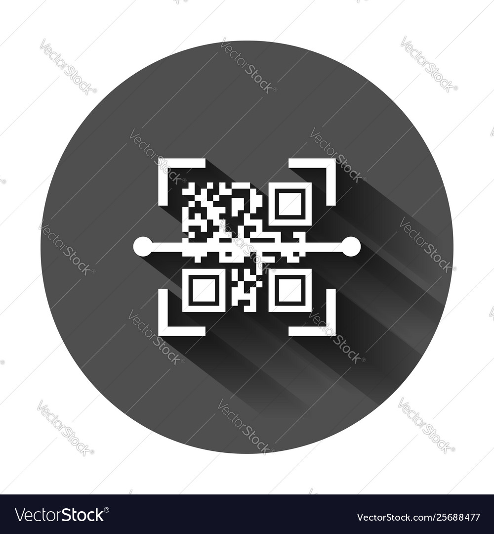 Qr code scan icon in flat style scanner id Vector Image Qr code scan icon in flat style scanner id