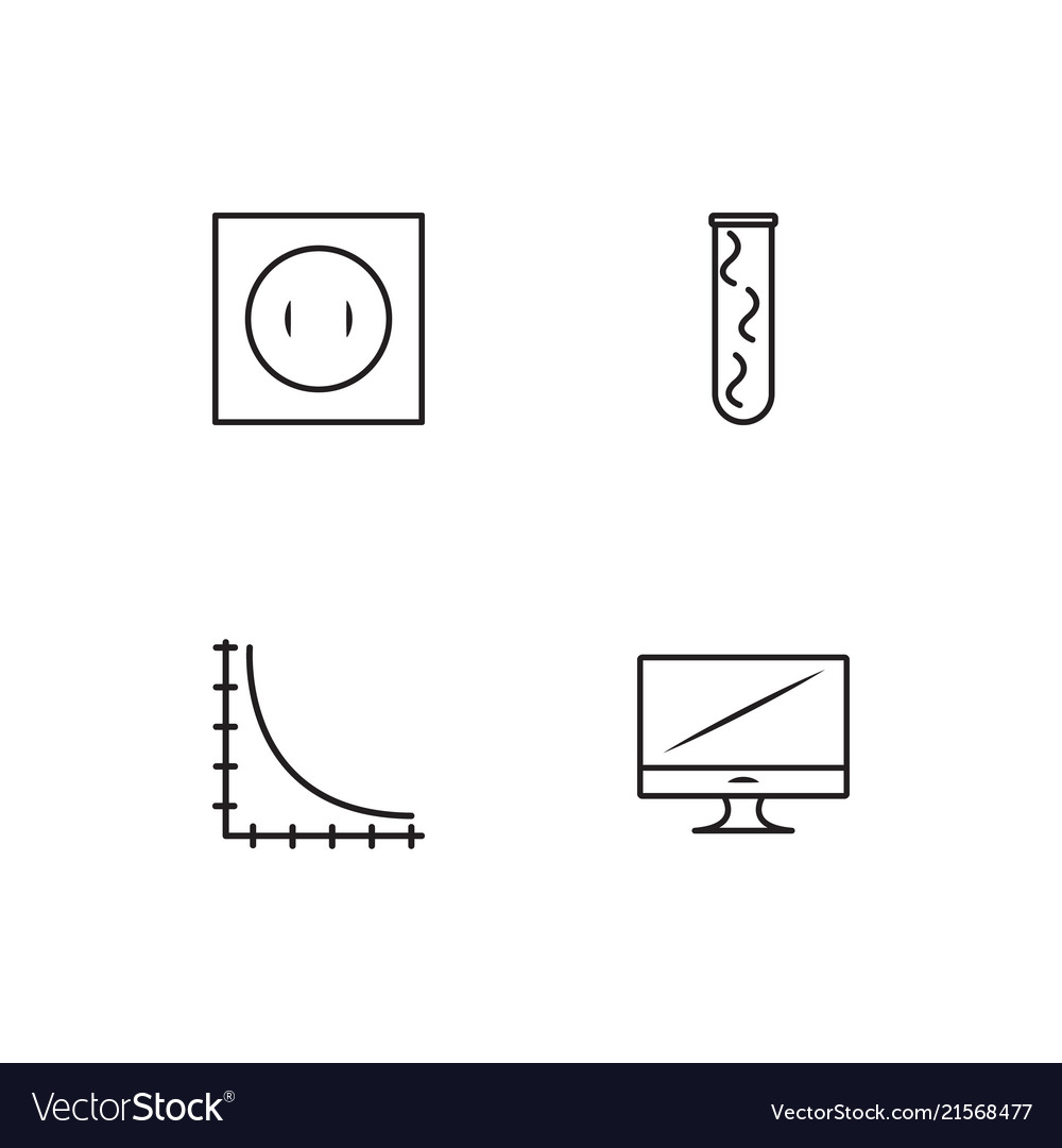 Science linear icons set simple outline
