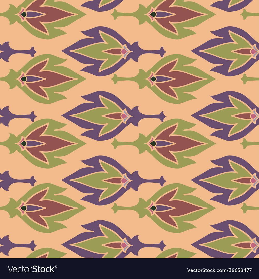 Seamless colorful design pattern botanical vector image Seamless colorful design pattern botanical