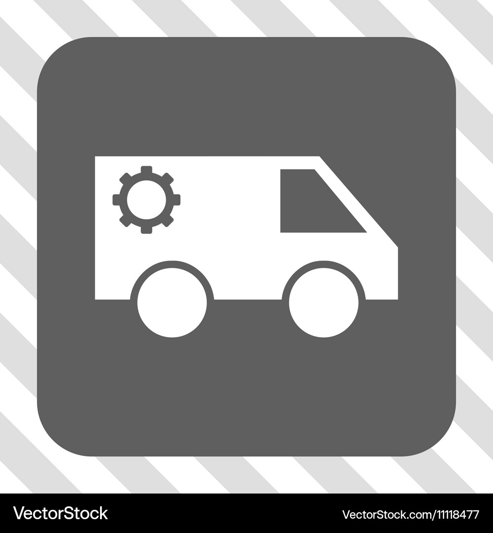 Service car rounded square button Royalty Free Vector Image