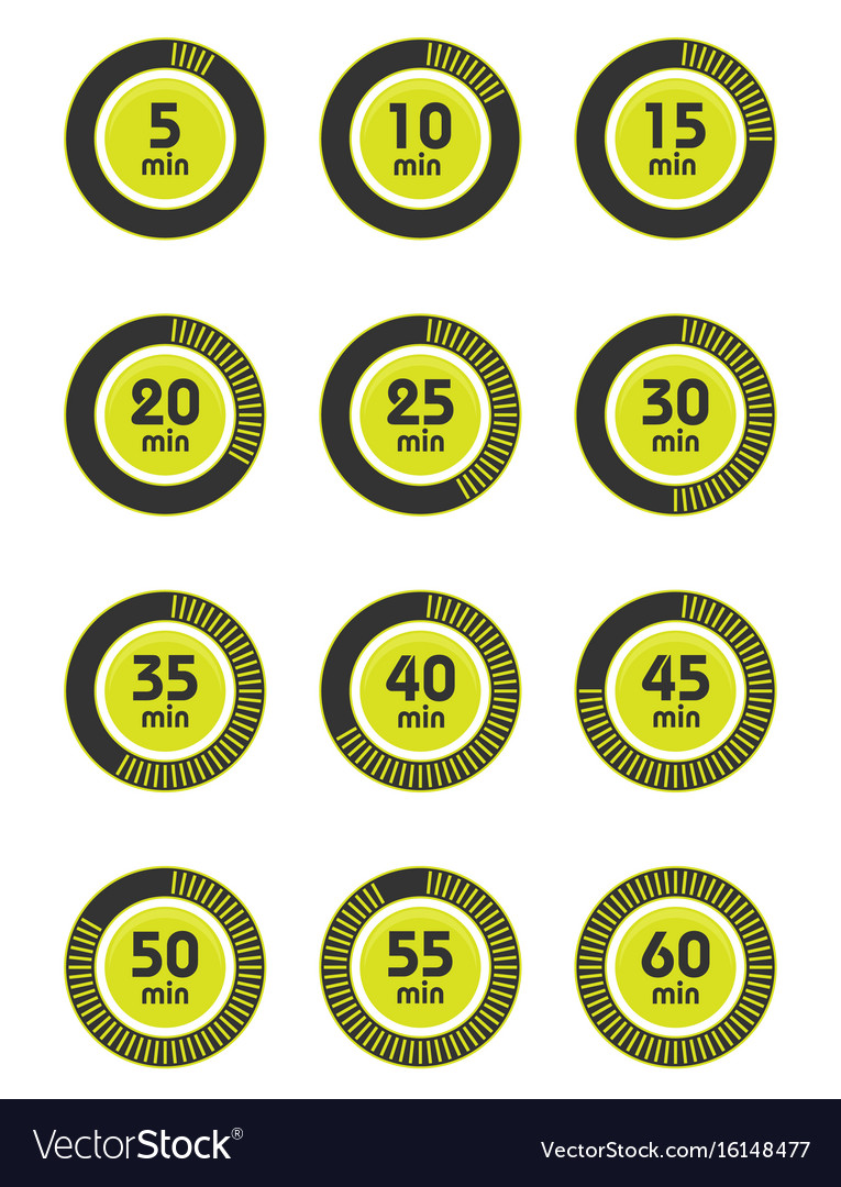 Set of timers sign icon full rotation arrow timer