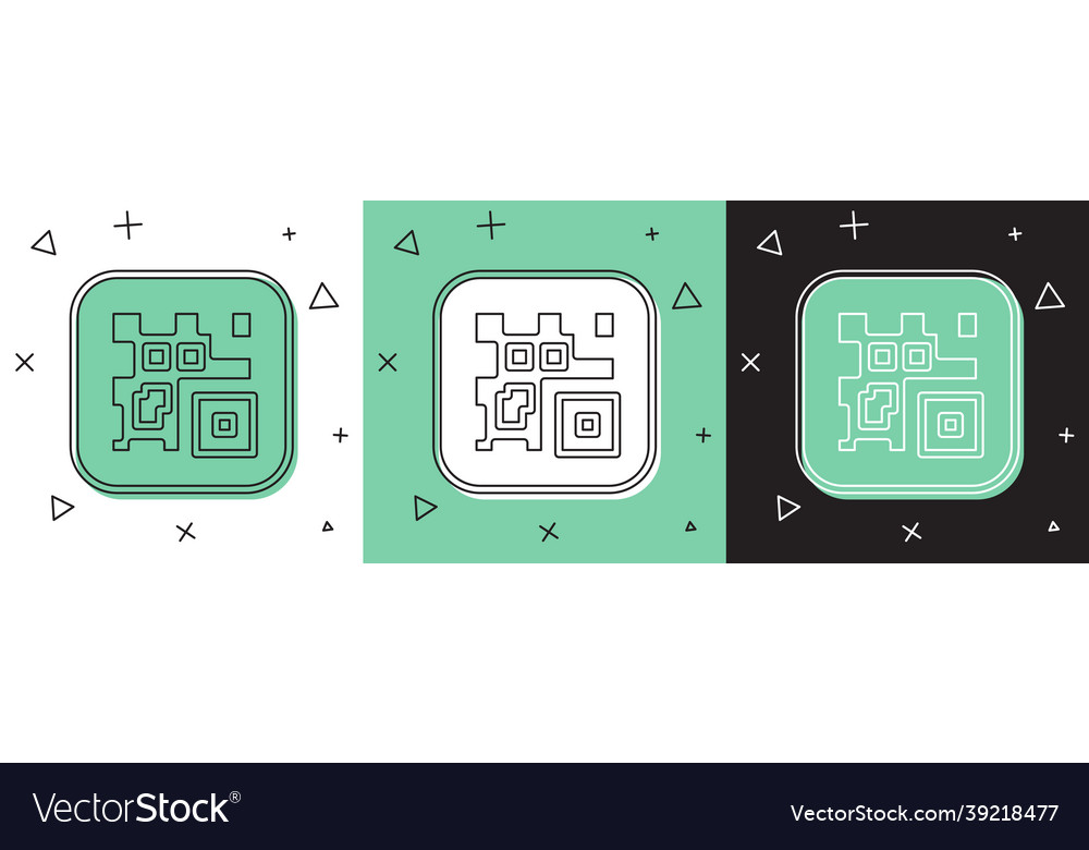 Set qr code sample for smartphone scanning icon