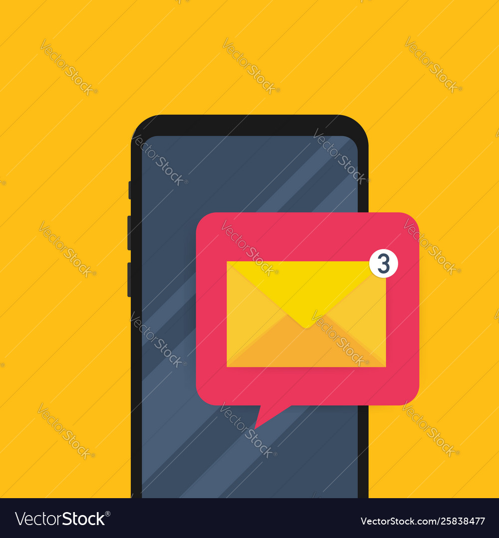 Smart phone with browser and envelope symbol