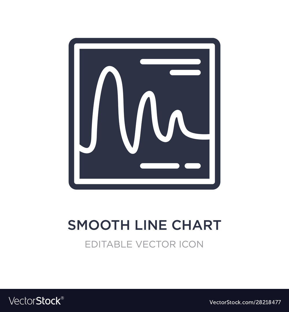 Smooth line chart icon on white background simple