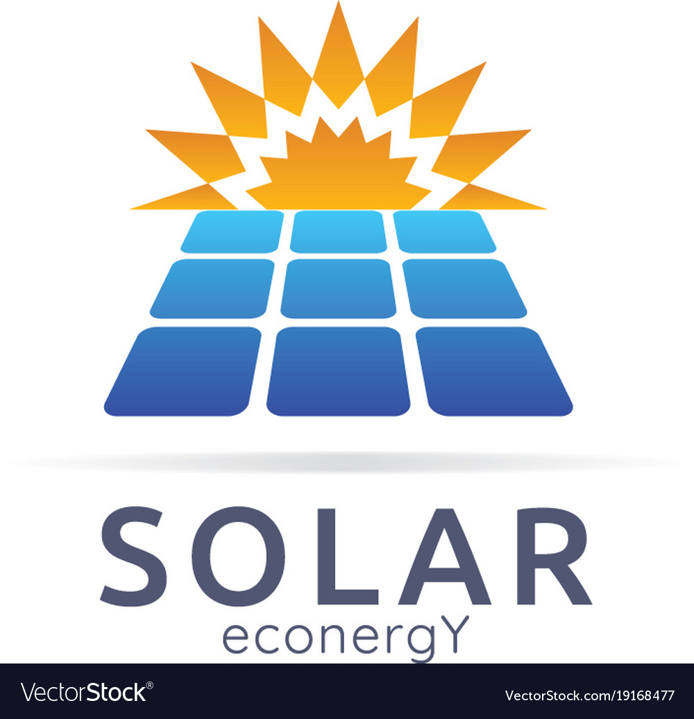 Solar panel energy logo icon zero waste concept Vector Image