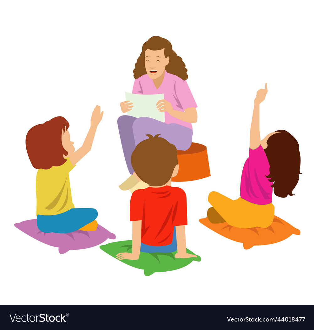 Teacher And Students In The Classroom Royalty Free Vector