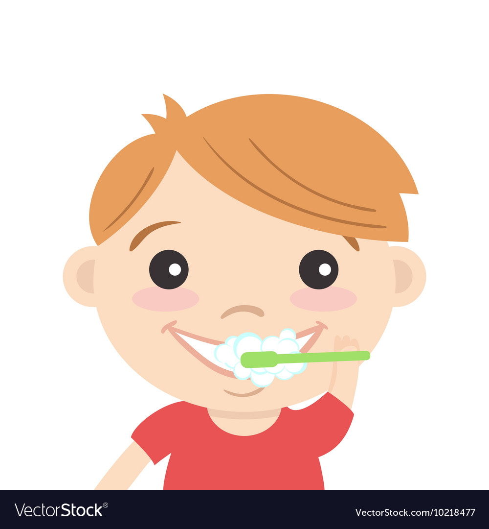 Tooth Cleaning Boy 2 Royalty Free Vector Image