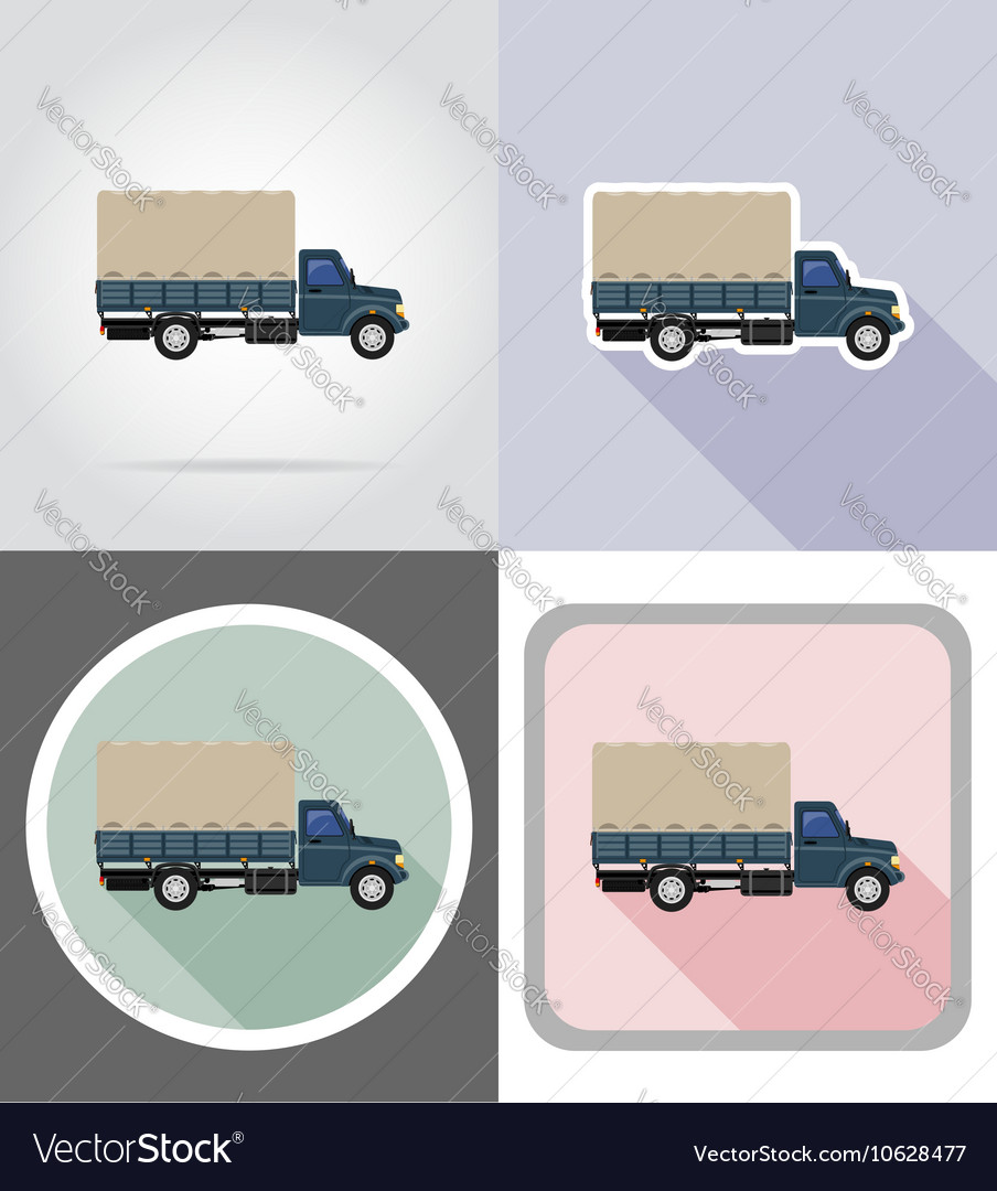 Truck flat icons 03