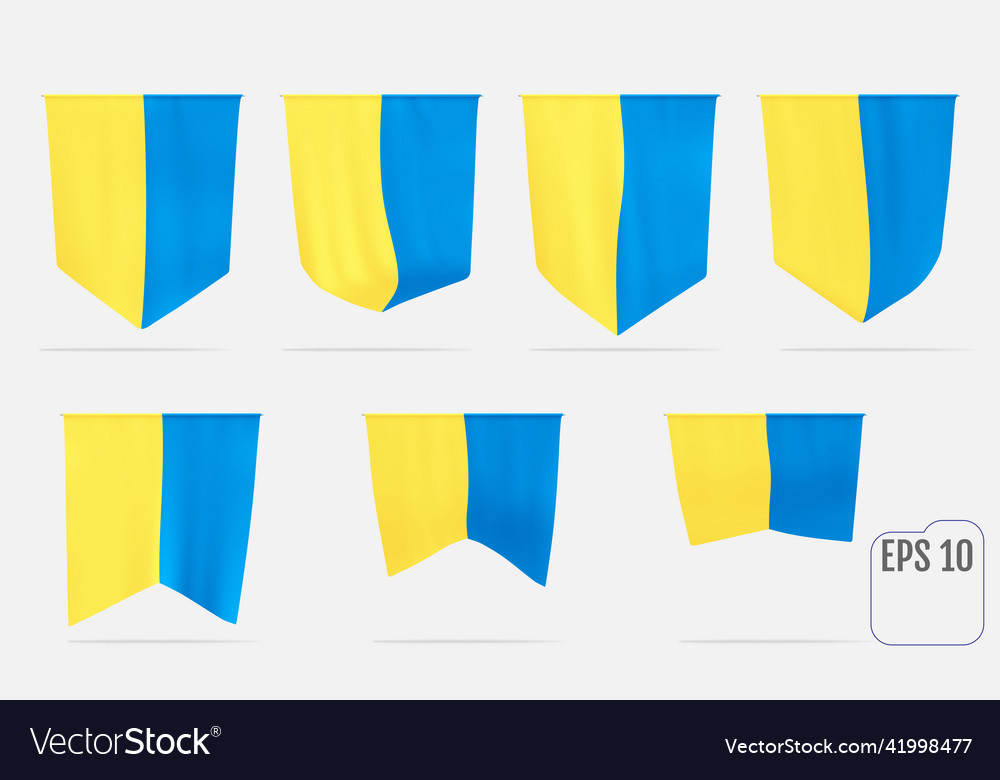 Ukraine pennants national ukrainian yellow blue