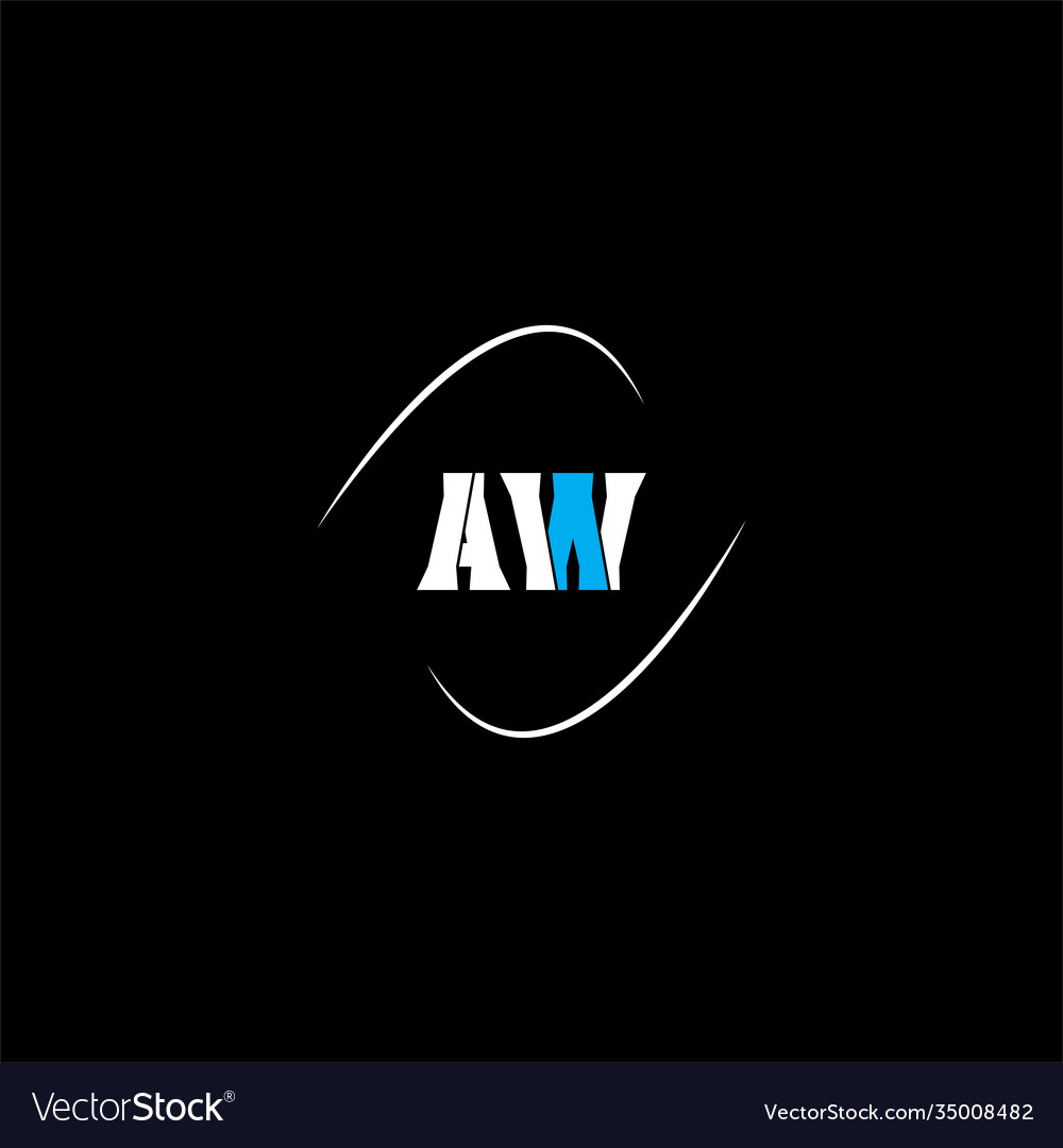 A w letter logo creative design on black color Vector Image