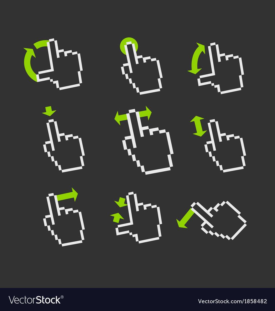 Basic Gestures To Work With Modern Gadgets Vector Image