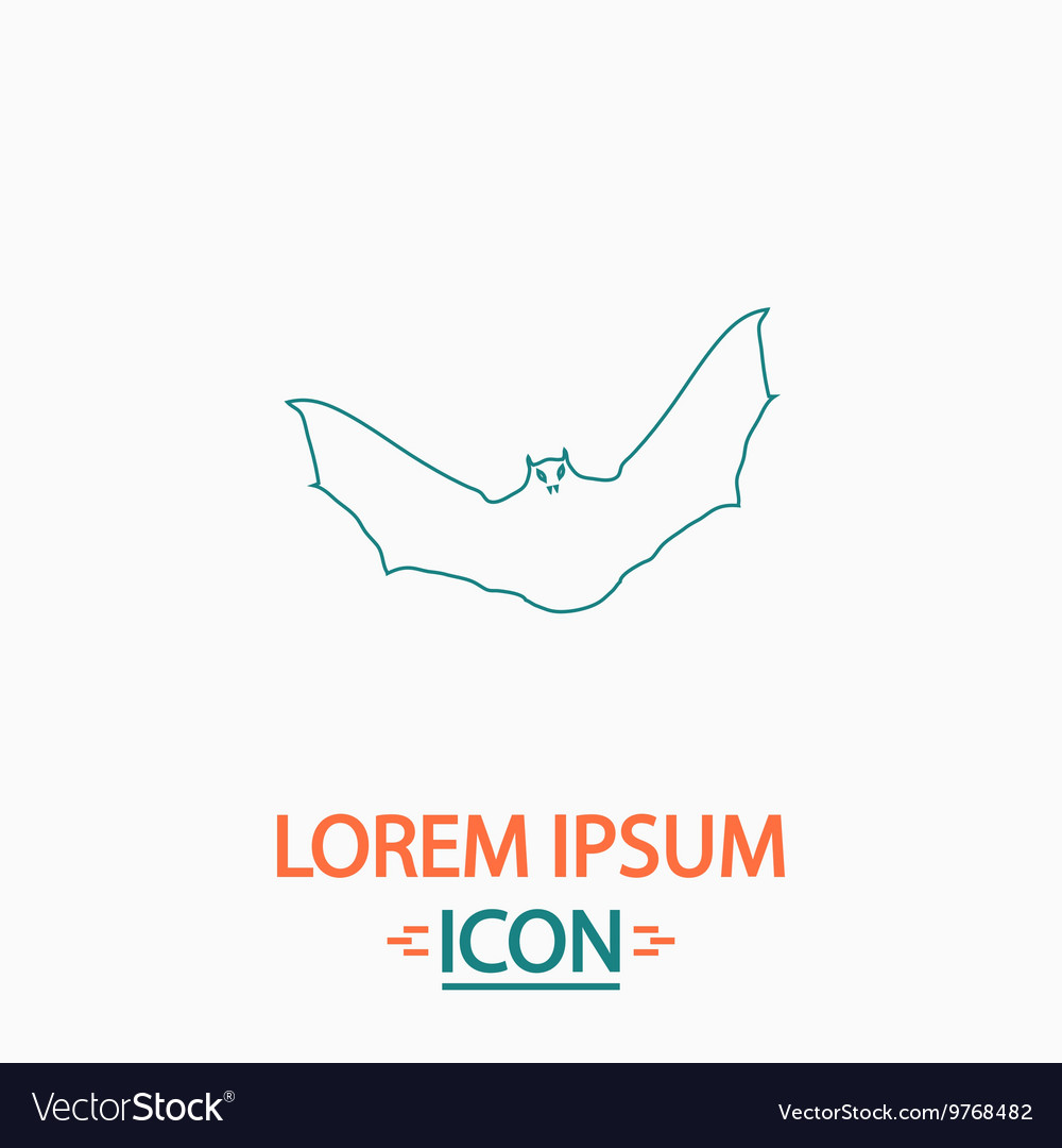 Bat computer symbol vector image Bat computer symbol