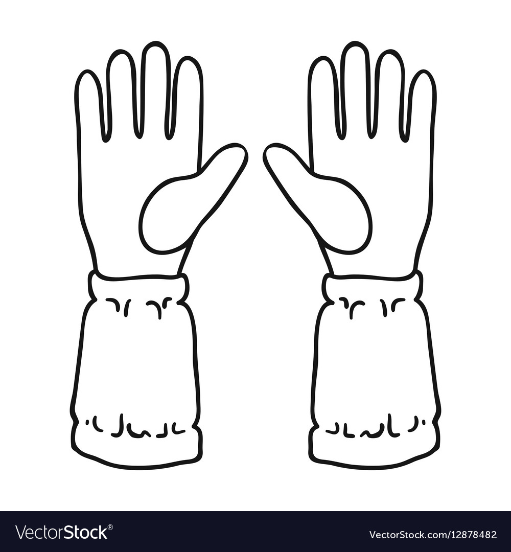 Imker Handschuhe Ikone im Umriss Stil isoliert