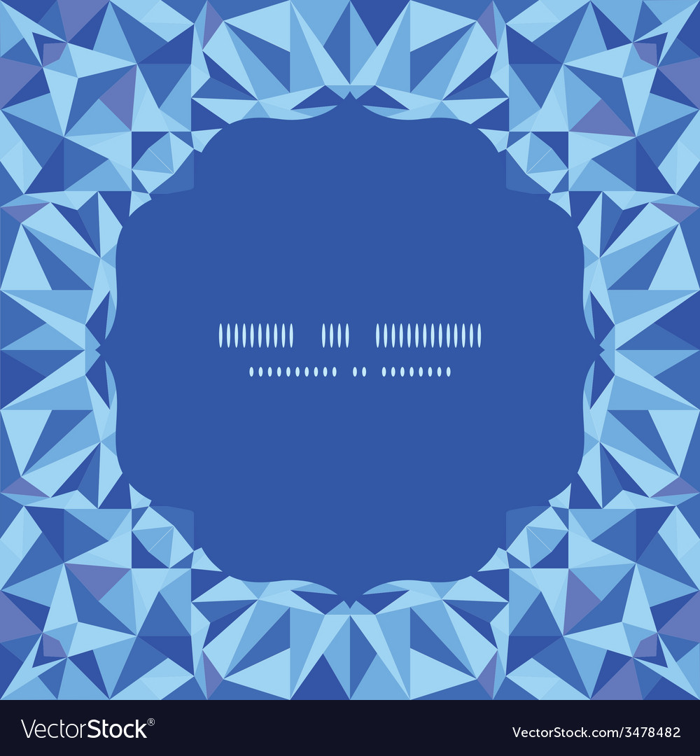 Blue triangle texture circle frame seamless