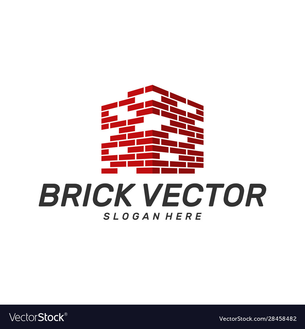 Brick building logo design brickwork simple