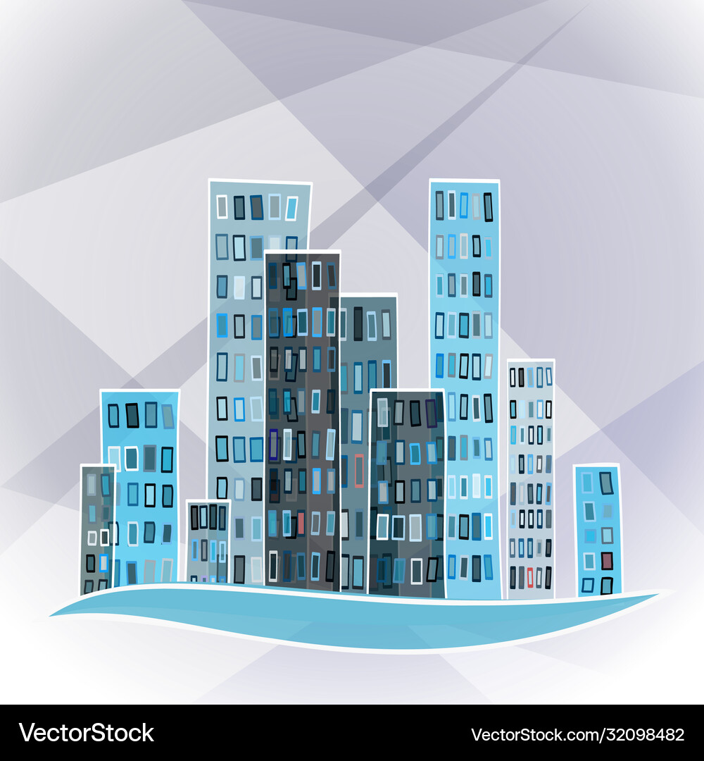 Building over abstract background Royalty Free Vector Image