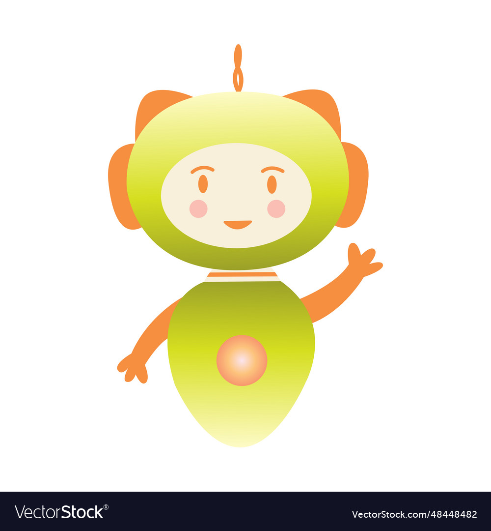 Chatbot or robot waving cheerfully Vector Image Chatbot or robot waving cheerfully