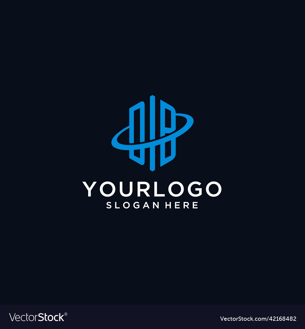 Db initial monogram logo with hexagonal shape