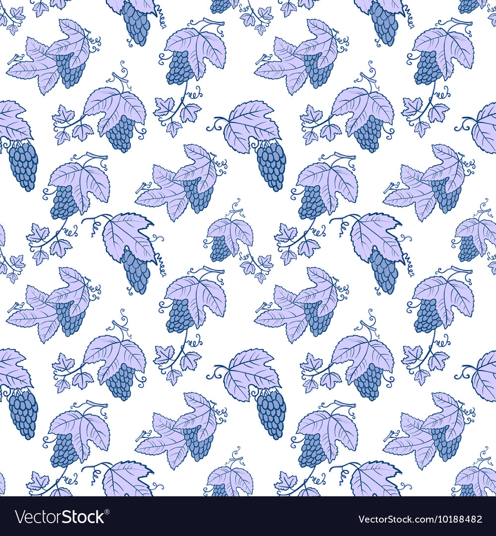 Doodle seamless pattern with grape