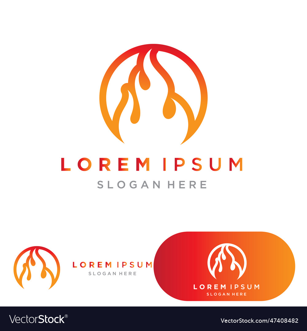 Fire flame logo icon design template