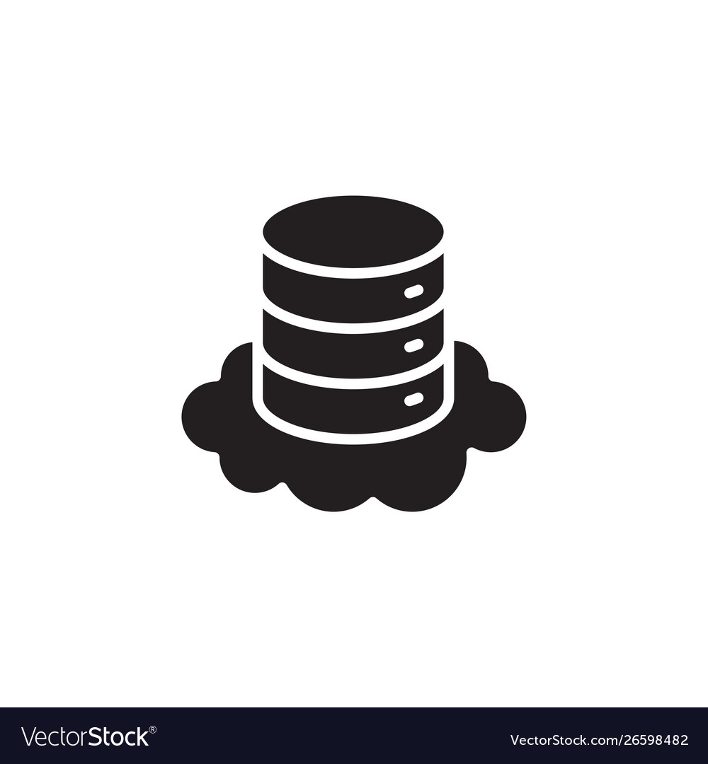Flat glyph data server database web storage icon Vector Image Flat glyph data server database web storage icon