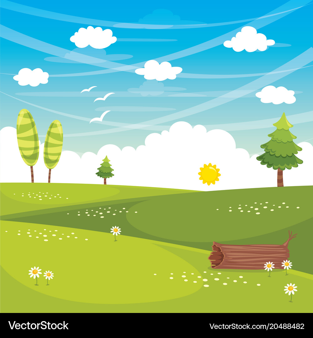 Flat landscape Royalty Free Vector Image - VectorStock