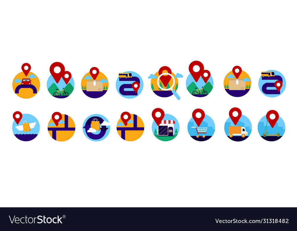 Gps global positioning system direction map icon