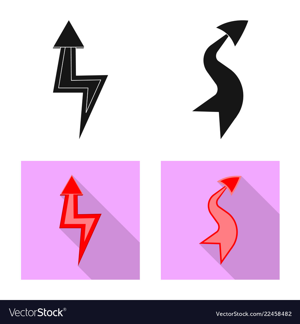 Isolated object of element and arrow logo set