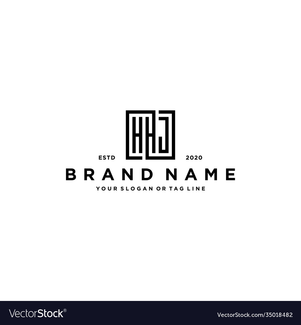 Letter hhj square logo design Royalty Free Vector Image