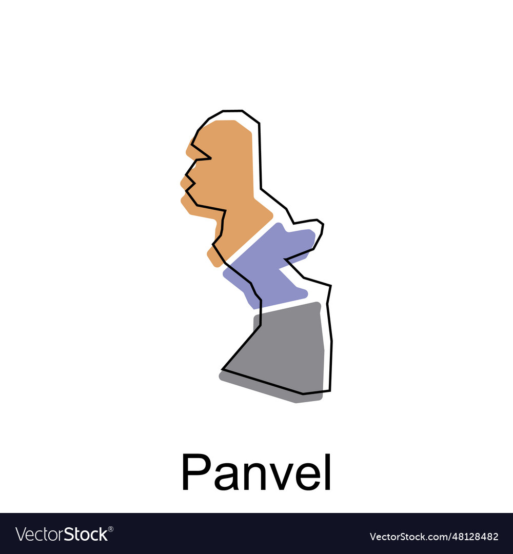 Map of panvel modern outline high detailed Vector Image