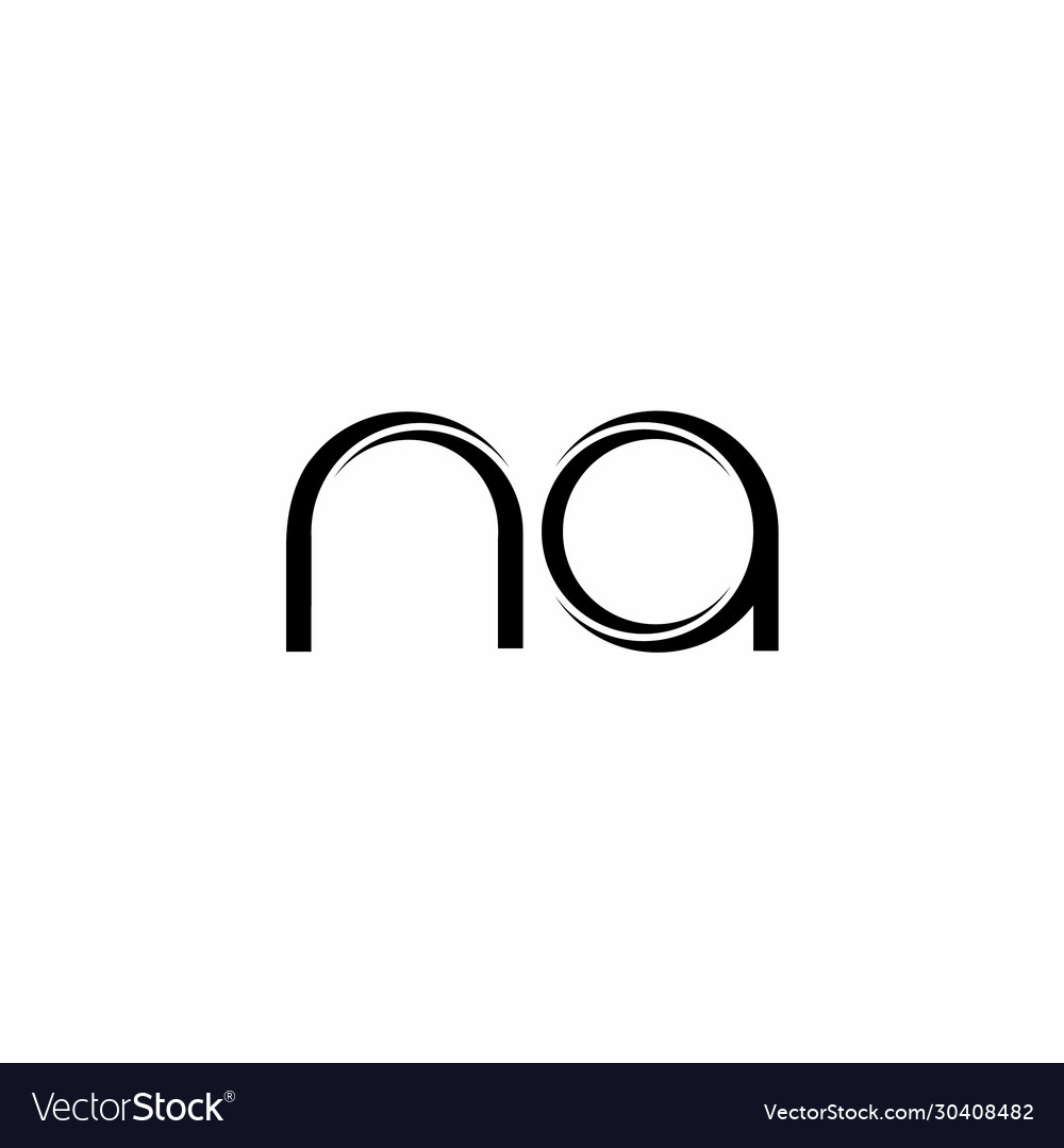 Na logo monogram with slice rounded modern design Vector Image