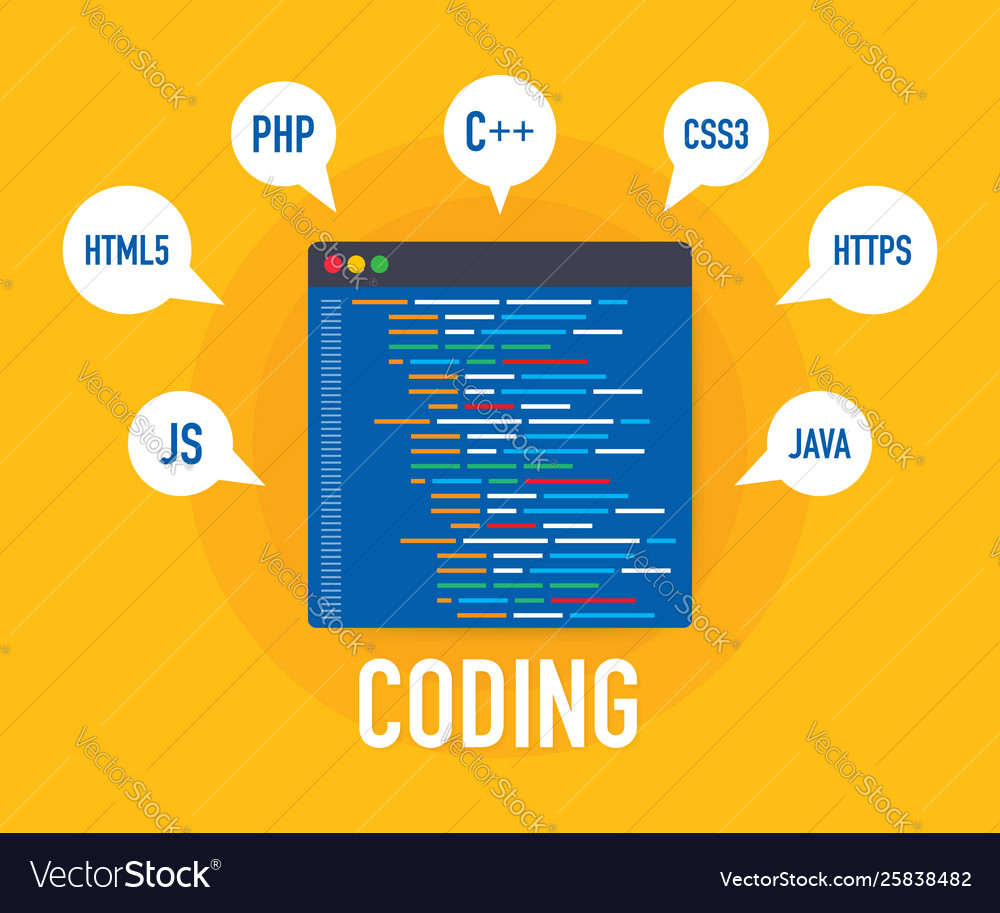 Programming web development concept code vector image Programming web development concept code