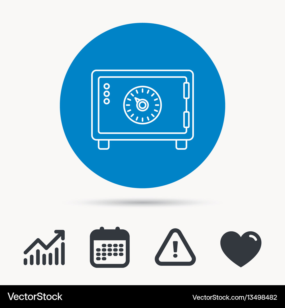Safe icon money deposit sign Royalty Free Vector Image