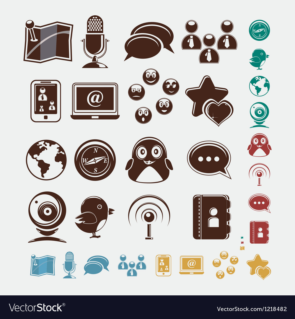 Soziales Set von Icons