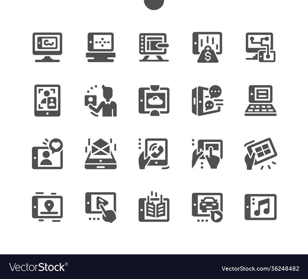 Tablet usage data storage navigation vector image Tablet usage data storage navigation